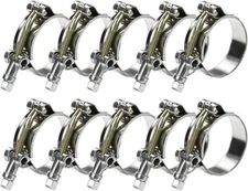PEROMI 10Pack T Bolt Hose Clamp 46-52Mm for 1.5" Hose ID, Stainless Steel Radiat