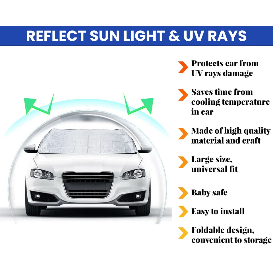 Invierno Nieve Hielo Lluvia Polvo Protector Escarcha Protector Parasol Coche Cubierta Parabrisas J Foto 4 de 4