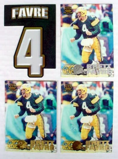 BRETT FAVRE 1997 Pacific Crown Collection Big Numbers #8 Silver Card #145 Lot 4