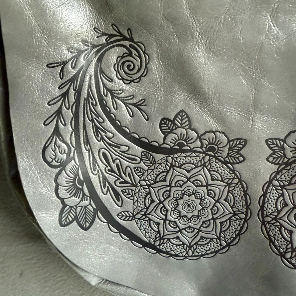 Bolso de Hombro Hobo Inked Hide Edición Coleccionista 2018 Cuero Maverick Gris Foto 3 de 4