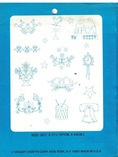 779 Vogart Embroidery Hot Iron Transfer American Designs Heart House Rooster oop - Picture 2 of 2