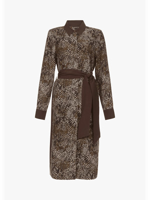 Hobbs smart&versatile Snake Print Tunic style Shift Lola Dress Brown Multi UK 8