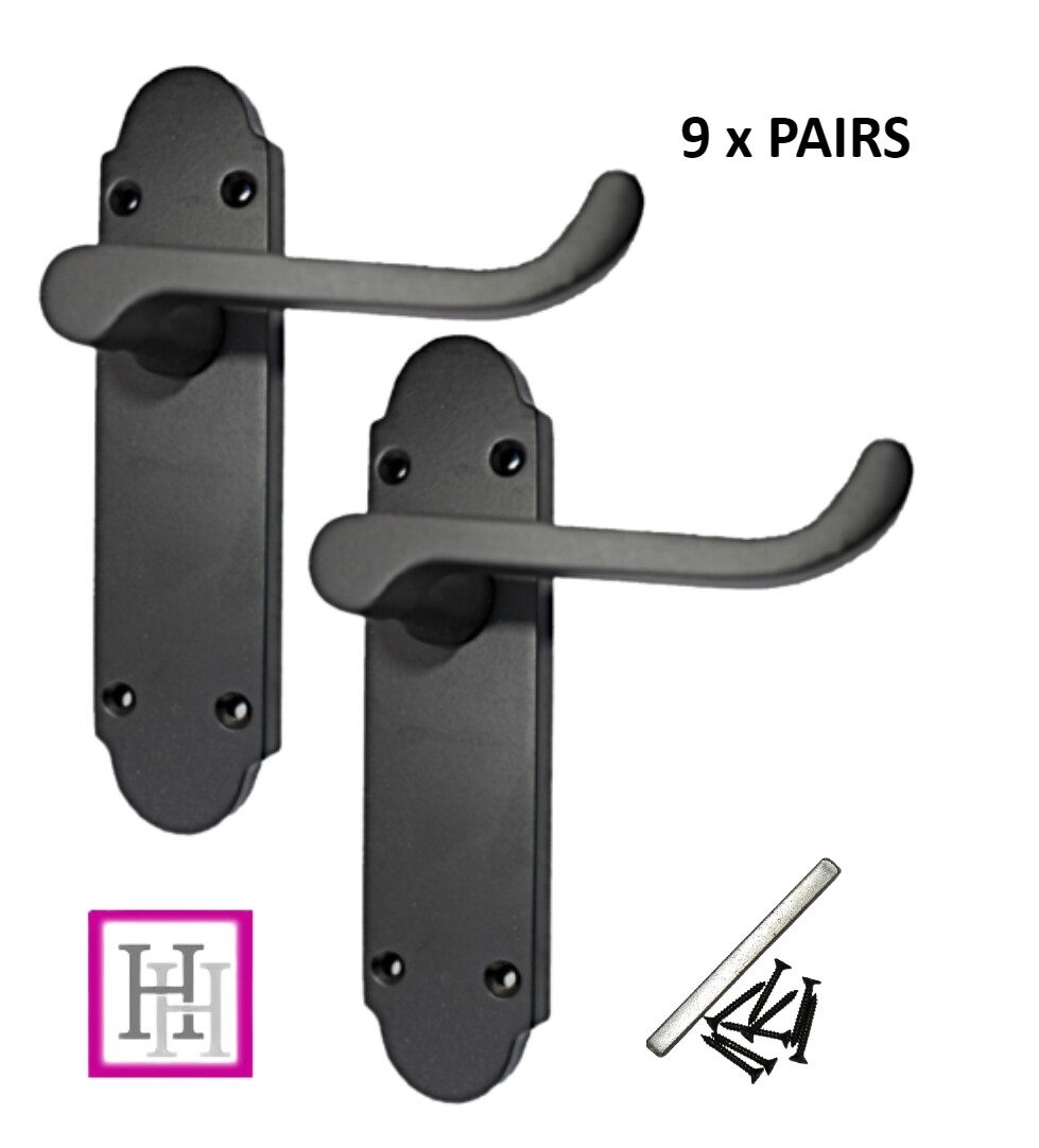 Victorian Scroll Latch Door Handle Satin Nickel