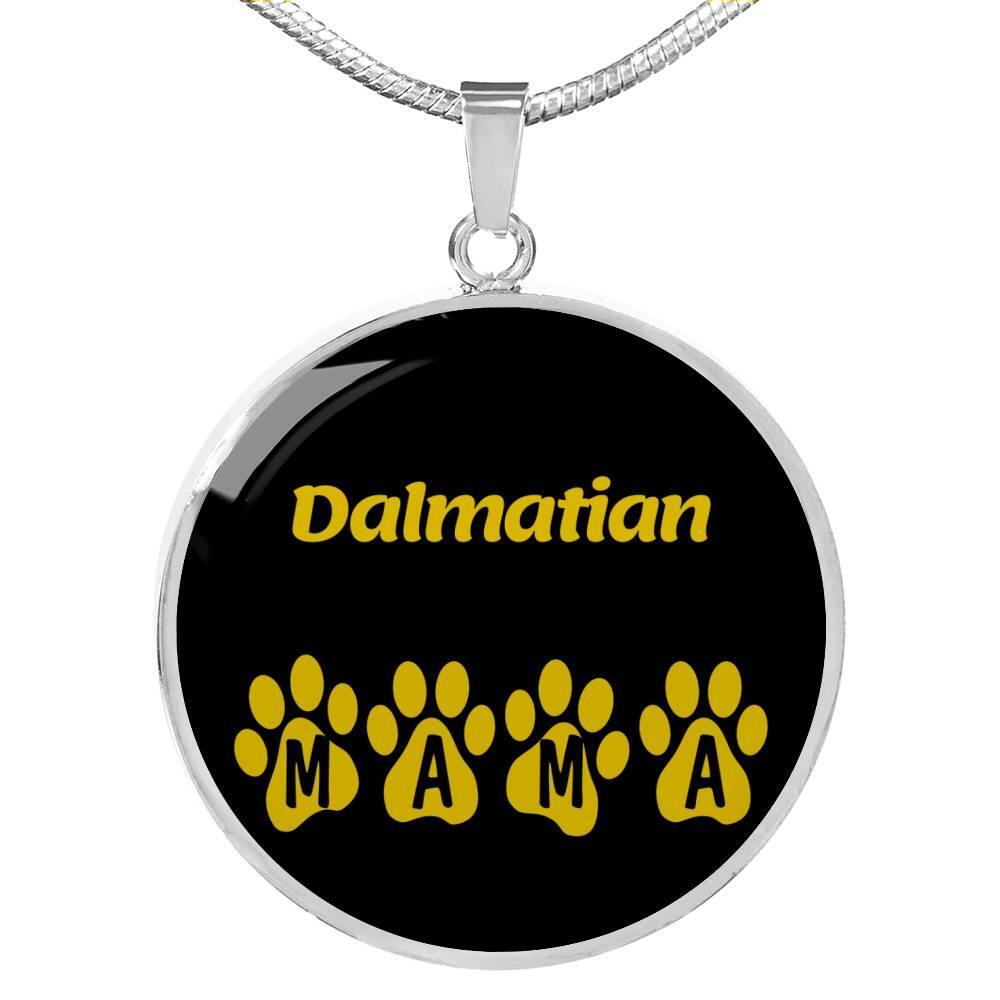 Dalmatian Mama Circle Necklace Stainless Steel or 18k Gold 18-22