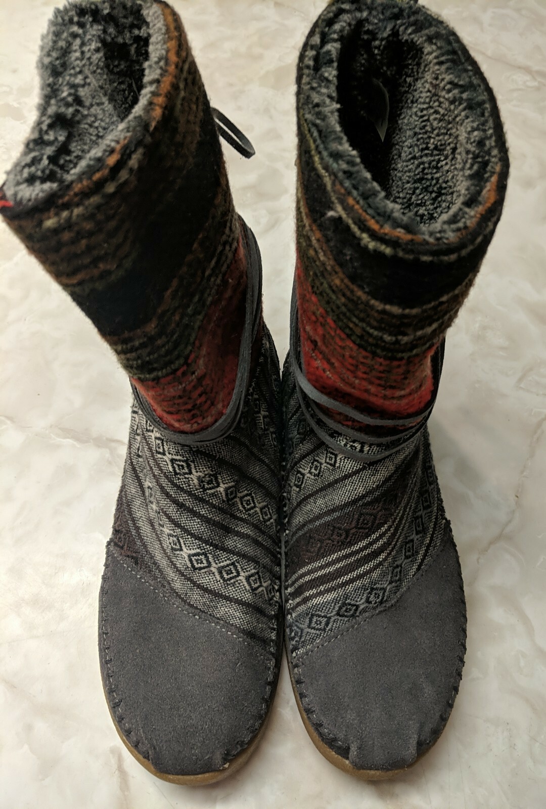 gray moccasin boots
