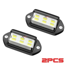 2× Universal LED License Plate Tag Light Lamp White For Truck Trailer SUV RV Van