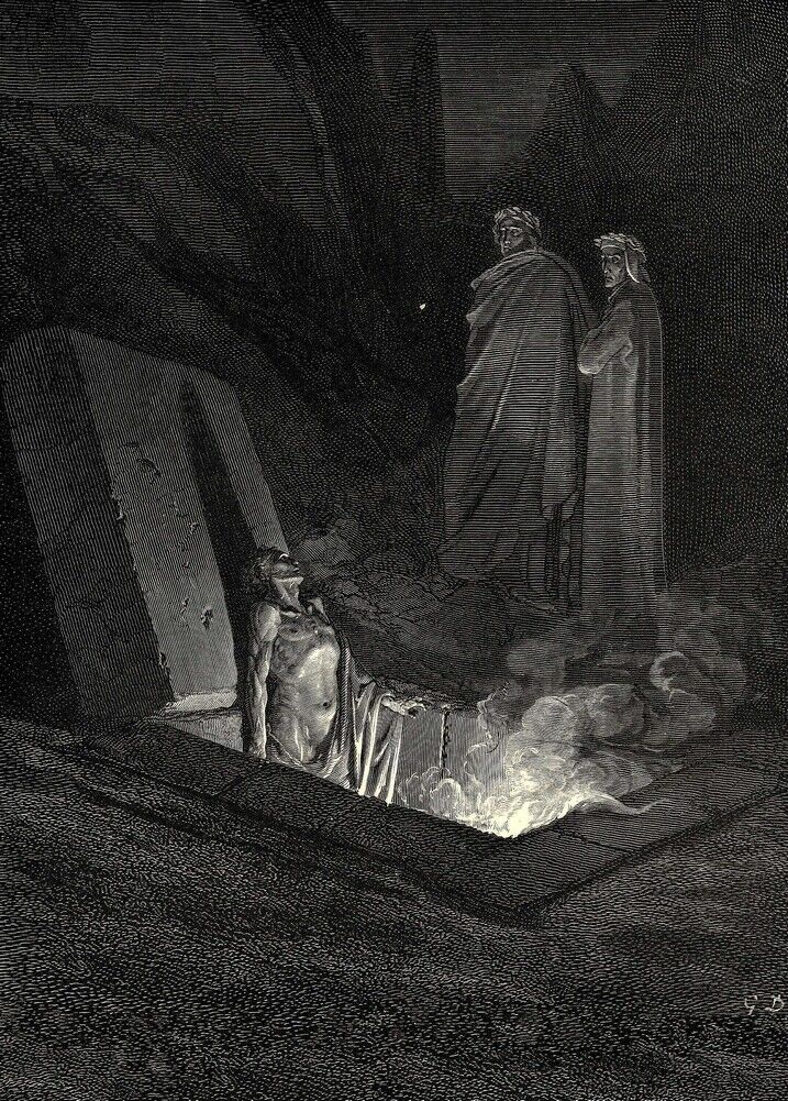 Poster Gustave Dore Engrenando Ilustração Dante Inferno