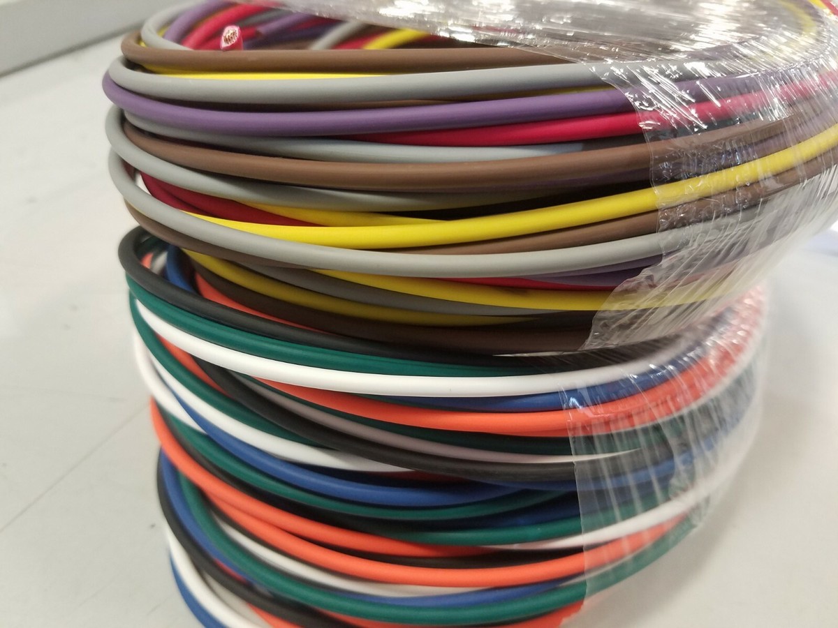 1000 FT Automotive Wire – 16 AWG TXL Stranded, High Temp, 10 Colors (100 FT Each)