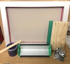 A3 T-Shirt Screen Print Kit Aluminum Silk Screen Frame Hinge Clamp Squeegee UK