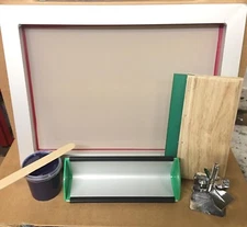 A3 T-Shirt Screen Print Kit Aluminum Silk Screen Frame Hinge Clamp Squeegee UK