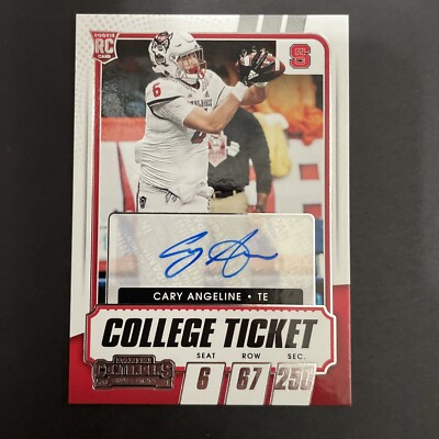 Cary Angeline 2021 Panini Contenders Draft RC College Ticket Red AUTO Rookie
