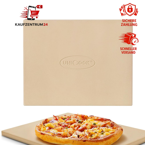 Pizzastein 38 X 30 Cm Aus Cordierit FüR Ofen Und Grill, Rechteckig-image