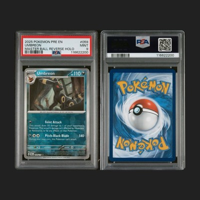 Umbreon Master Ball #59 Pokémon Prismatic Evolutions Englisch MINT PSA9 Nachtara