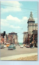 c1960 Youngstown Ohio Vintage Postcard Looking East West Federal Street Downtown
