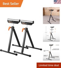 Durable Adjustable Roller Stand 132 Lbs Load Capacity - 2 Pack for Woodworking