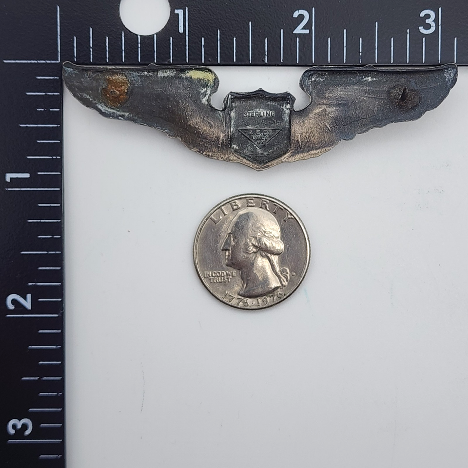 WWII USAAF United States Air Force Pilot Sterling Silver Wings Pin | eBay