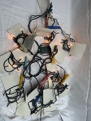 Lichterkette mit Klammern & Steuergerät – warmweiß,