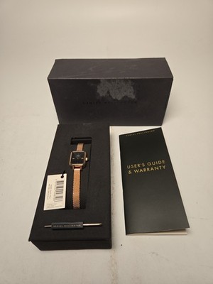 Daniel Wellington DW00100647 Women s Quadro Mini Melrose Onyx Rose Gold Stainles