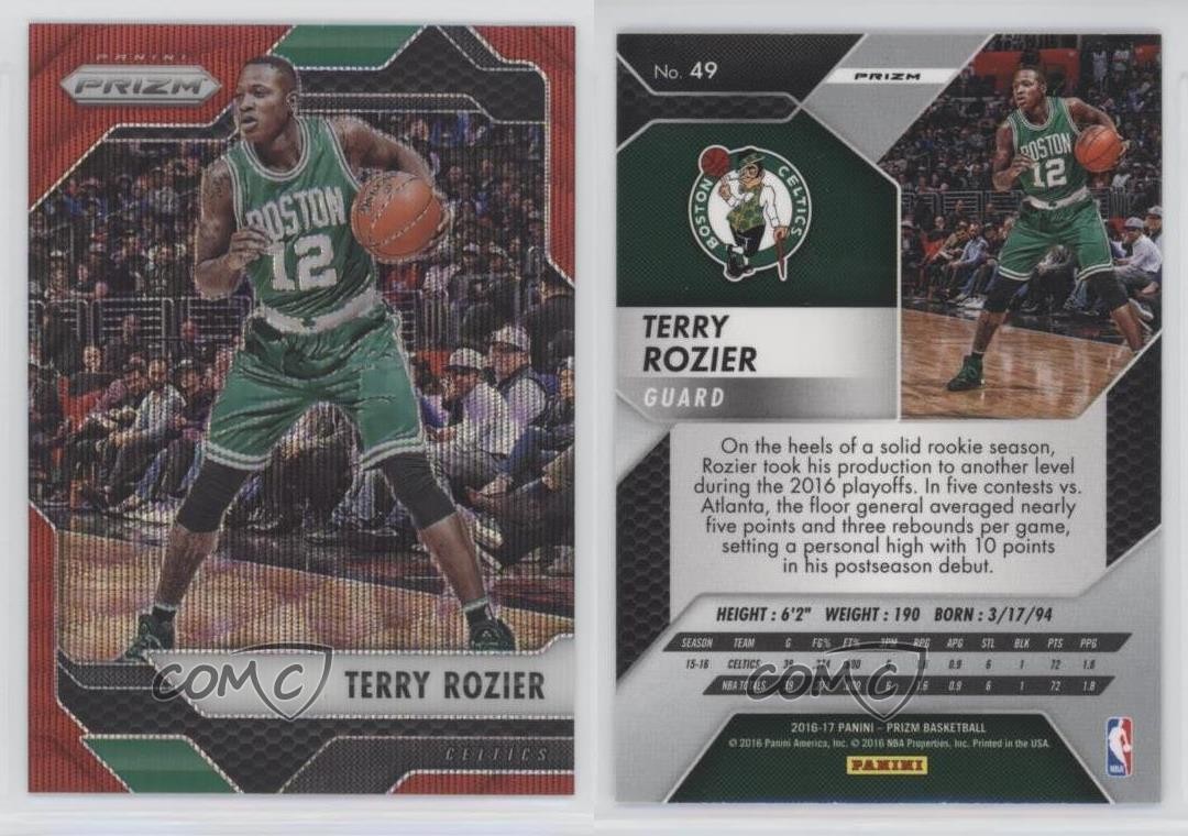 Terry Rousier Stats 2016-17 Panini Prizm Ruby Wave Prizm Terry Rozier #49 z0c | eBay
