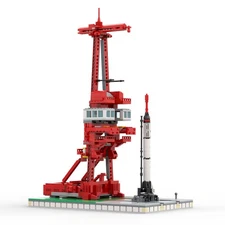 1:110 Scale Launch Site Launch Base with Rocket 1298 Pieces MOC Build Gift