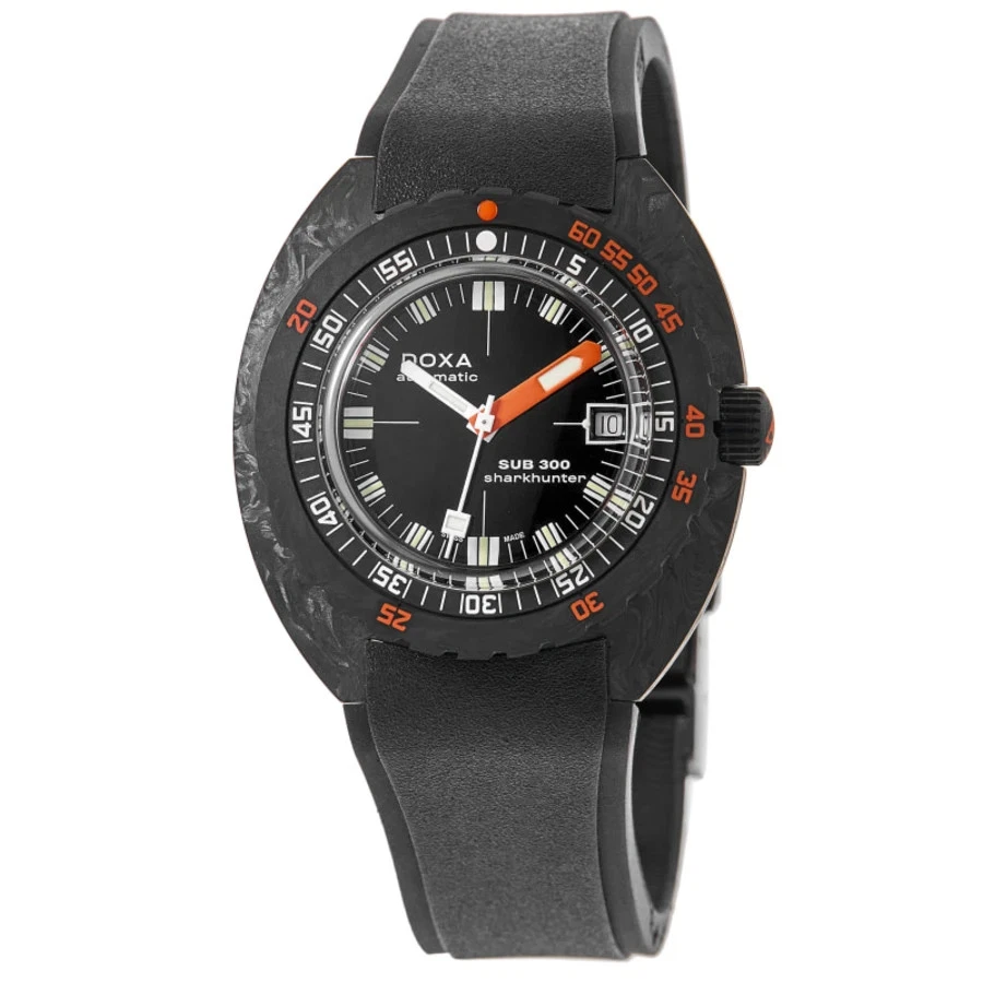 New DOXA Sub 300 Carbon Sharkhunter Automatic Black Men's Watch 822.70.101.20