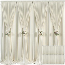 10 Panels Beige Backdrop Curtain for 50FTx10FT W5'xH10', 10 Panels ,