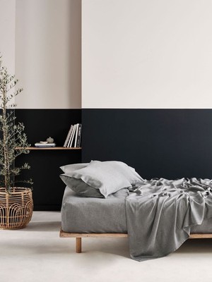 Linen House Rejeaneration Rialta Sheet Set (Charcoal) - Single