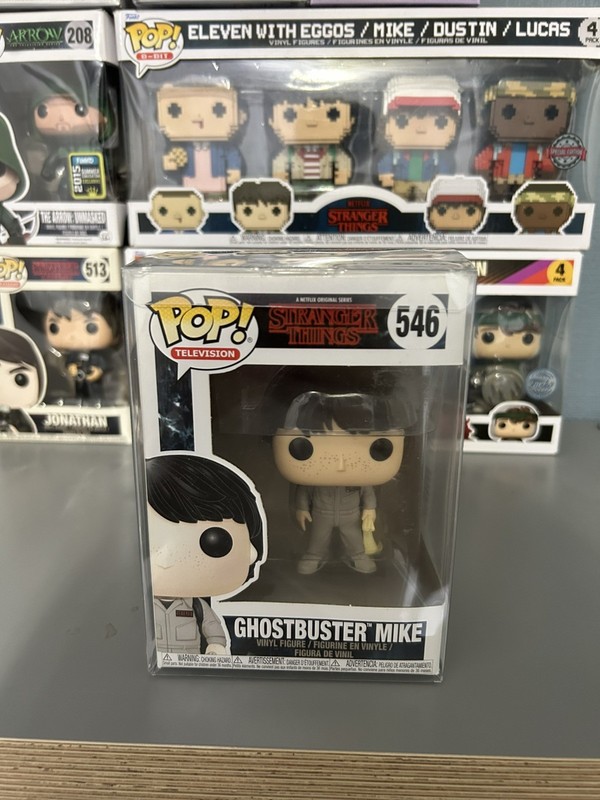 STRANGER THINGS GHOSTBUSTER MIKE FUNKO POP #546 RARE IN PROTECTOR