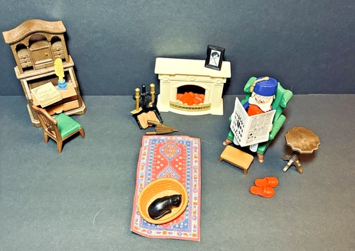 PLAYMOBIL 5310 Victorian Mansion Living Room Grandfathers Den Parlor Set Vintage