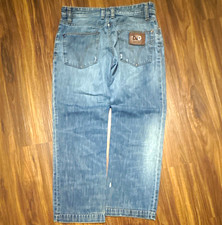 D G Men  s Blue Light Wash Straight Fit Denim Jeans Cotton 5-Pocket Logo