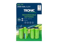 TRONIC AA Rechargeable Batteries 2500mAh HR6 NiMH 1.2V 4 Pack Precharged 2.50 per battery