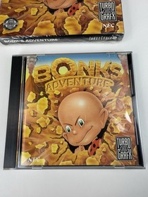 Bonk's Adventure (TurboGrafx-16, 1990) Cib With Game/ Manual & Styrofoam MINT