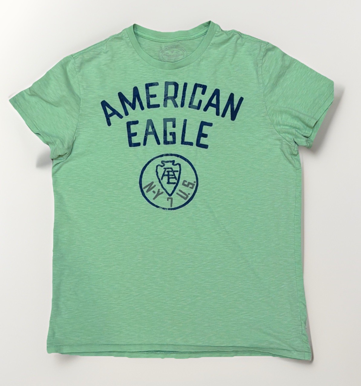 American Eagle Neon Green Graphic Tee Athletic Fit Men’s LG T Shirt