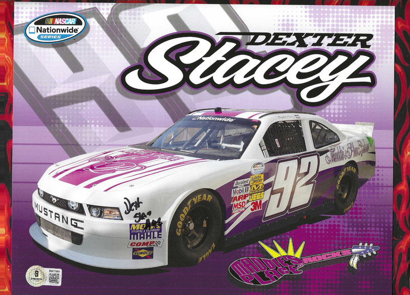 NASCAR Canada Series Dexter Stacey Signed 2-Sided 8.5x11 Hero Photo Card Beckett
