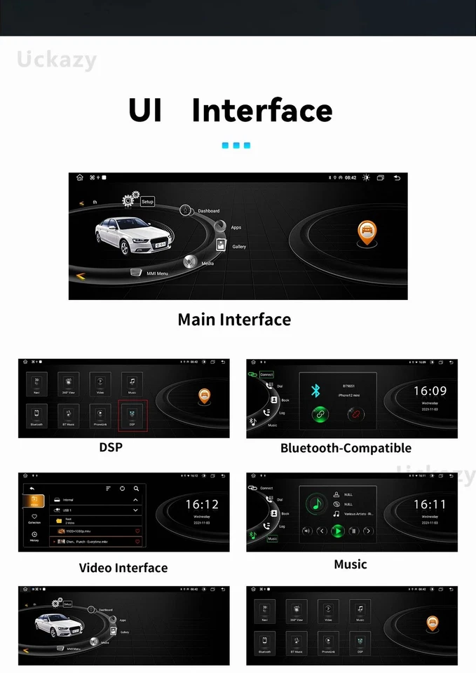 8,8 CarPlay Android 14 Auto Radio Für A6 C6 4F 2005-2011 MMI 2G 3G Auto Stereo - Bild 3 von 4