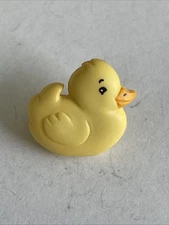 1 Yellow Rubber Duckie Duck Plastic Buttons 3/4” Self Shank