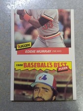 Eddie Murray Jeff Reardon 1986 Fleer Baseball's Best Miscut Oddball