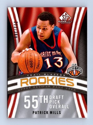 PATRICK MILLS RC 2009-10 SP Game Used Rookie #129 St Mary's College #'d /399