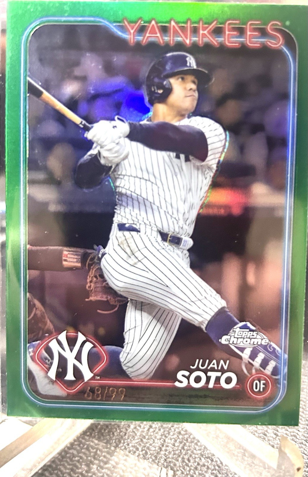 2024 Topps Chrome Juan Soto #150 Green (68/99) Refractor ~ Mets