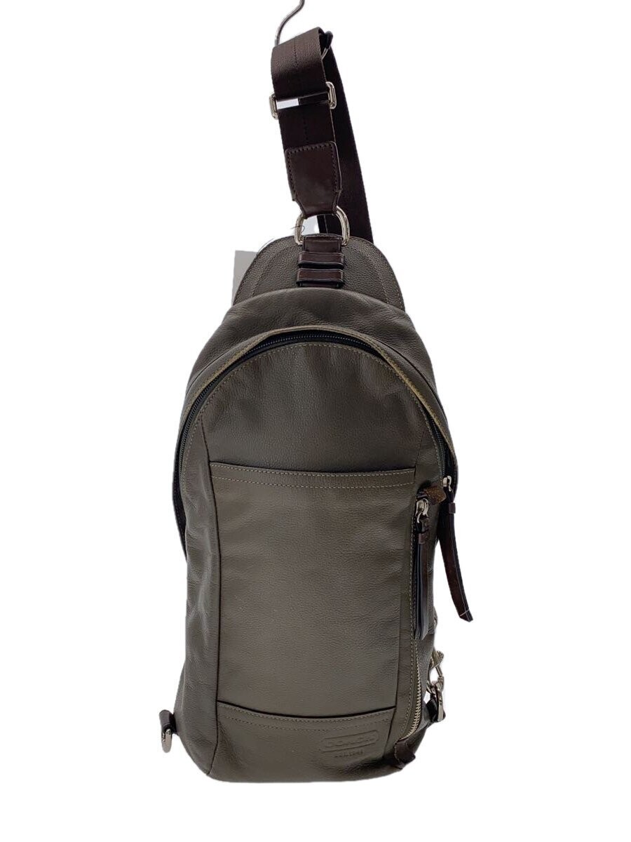 Coach Khaki Leather Shoulder Bag 36cm Height 19cm Width 8cm Depth Pre-Owned