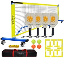 Pickleball Net for Driveway - Portable Pickleball Set with Net and Paddles Se...