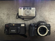 35mm Film Camera Lot Minolta Maxxum 7000 Minolta Freedom Zoom 130 Vivitar PS:35