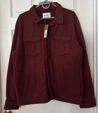 GOODFELLOW NWT Shacket Jacket Size L Mens Button Down Shirt Maroon Button Down