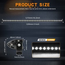 Slim 713202632384450 Led Light Bar Spot Flood Off Road Driving 4wd Utv