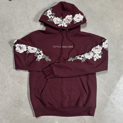 Civil Regime x Champion Eco Rose Hoodie Burgundy Red Size Small