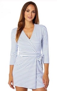 Southern Tide Moira Striped Performance Romper Wrap Women's Size M