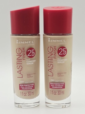 Rimmel Lasting Finish 25 HR w Comfort Serum 091 Light Ivory 1 oz. QTY:2