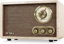 Victrola VRS-2800-NAT Willow Retro Wood Bluetooth Radio Natural Built-in Speaker