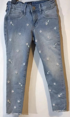 Gap Größe 6 Jahre Mädchen hellblau Stickerei Blume Stretch Jegging Knöchel