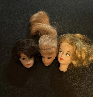 Vintage 1960s Ponytail & Bubblecut Barbie/Tressy Doll Heads   For Restoration